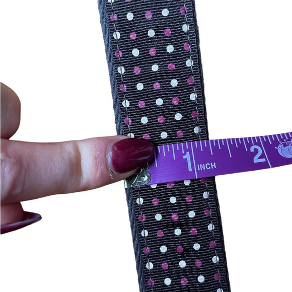 AMERICAN EAGLE BROWN POLKA DOT CANVAS BELT - Picture 6 of 8